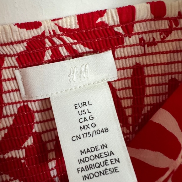 H&M NWOT Red White Floral Slip Dress - Picture 6 of 8
